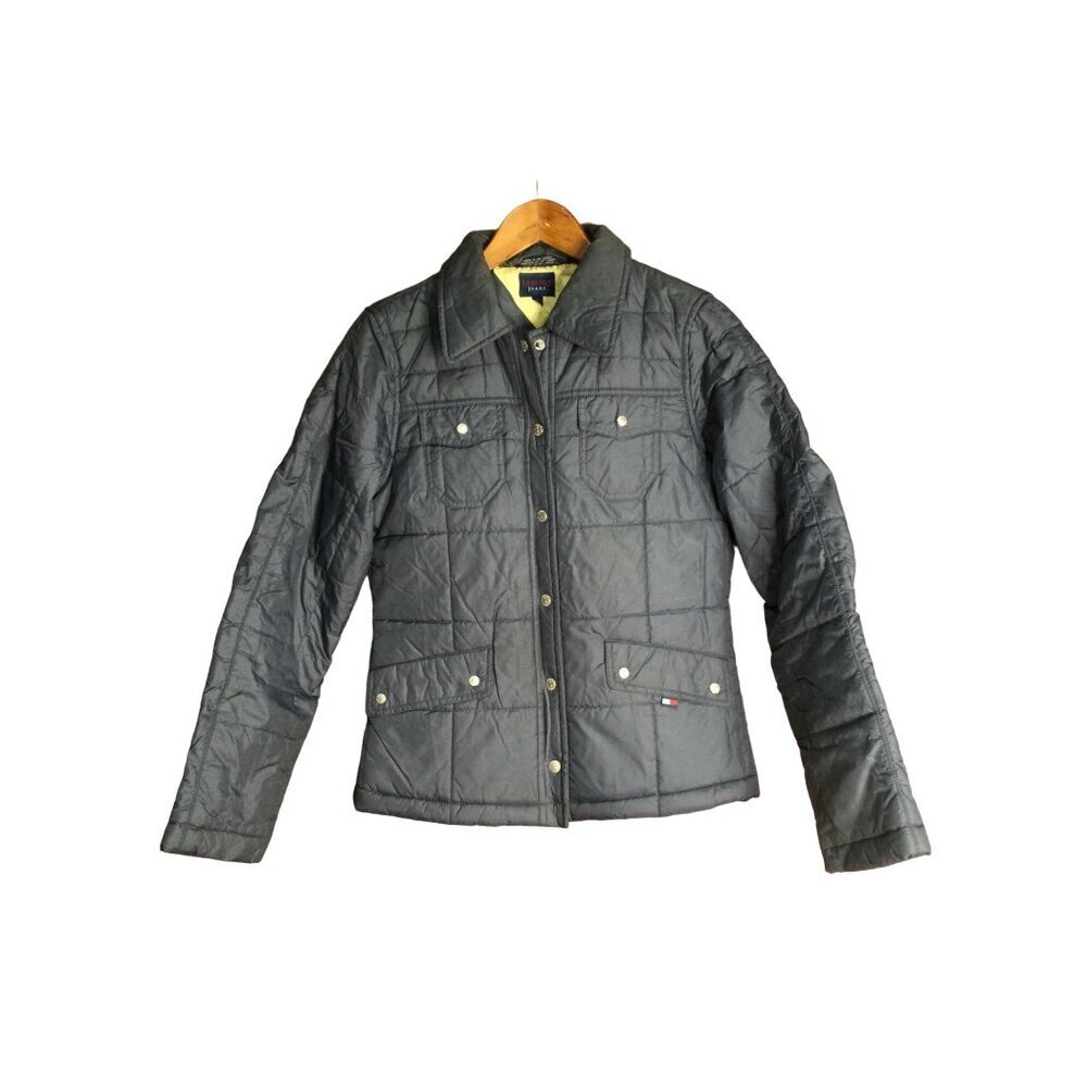 Vintage Tommy Jeans Tommy Girl Puffer Quilted Jacket Pockets Blue Women S